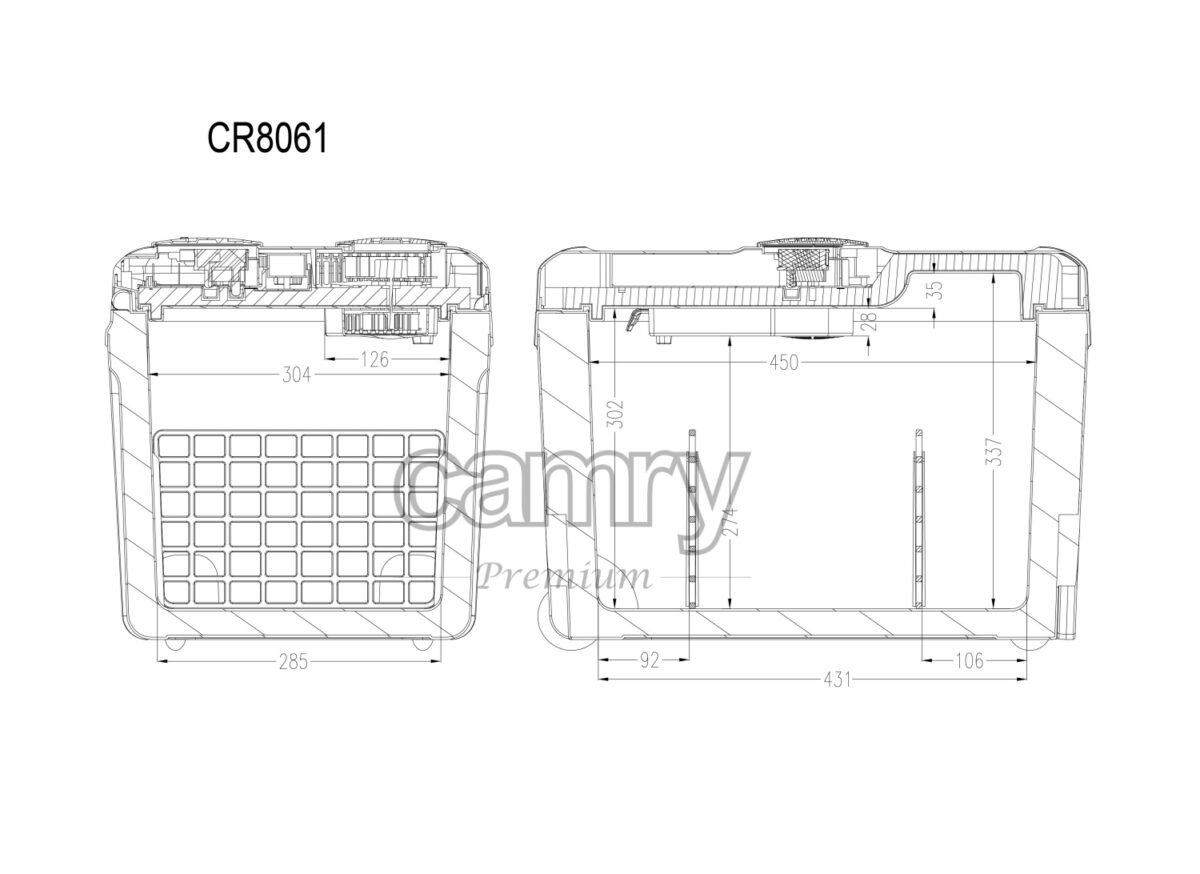 Дорожній туристичний холодильник Camry CR 8061 12В 40л
