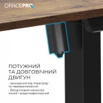 Геймерський стіл електричний OfficePro 120 х 60 см Dark Wood/Black (ODE1260DW) - Зображення 7