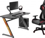 Компактний та стильний ігровий комп'ютерний стіл для геймерів NanoRS RS120 120x60см чорний - Зображення 5