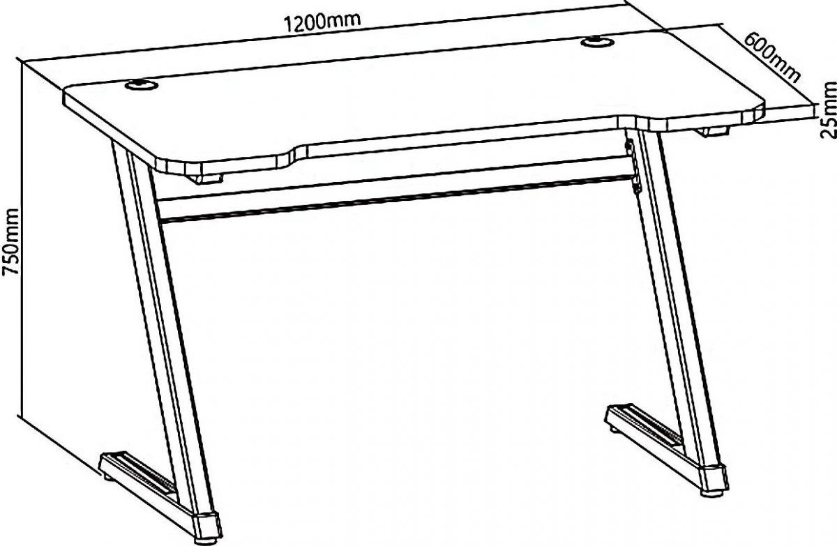 Компактний та стильний ігровий комп'ютерний стіл для геймерів NanoRS RS120 120x60см чорний - Зображення 7