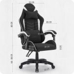 Ігрове крісло для тривалих ігор CABRO C500 FABRIC чорно-біле - Зображення 10