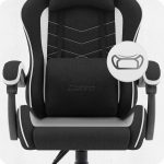 Ігрове крісло для тривалих ігор CABRO C500 FABRIC чорно-біле - Зображення 5