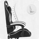 Ігрове крісло для тривалих ігор CABRO C500 FABRIC чорно-біле - Зображення 7