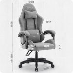 Ігрове крісло для геймерів CABRO C500 FABRIC Grey black - Зображення 10