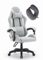 Ігрове крісло для геймерів CABRO C500 Fabric Grey white сірий - білий