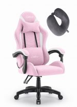 Ігрове крісло для геймерів CABRO C500 Fabric pinc white рожево-біле