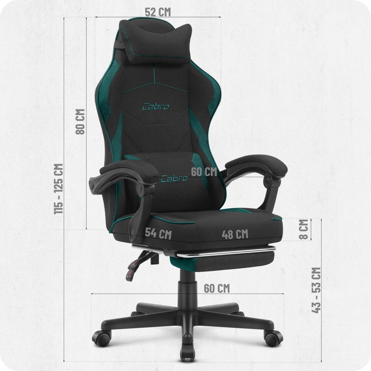 Геймерське крісло Cabro C502 Колір: Чорно-зелене - Зображення 10