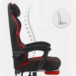 Ігрове крісло для геймерів CABRO C502 FABRIC чорно-червоне - Зображення 9