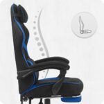 Ігрове крісло для тривалих ігор Cabro C502 FABRIC чорно-синє - Зображення 9