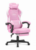 Ігрове крісло для геймерів Cabro C502 Тканина Рожево-біле