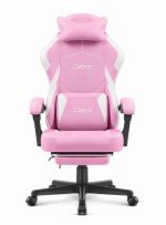 Ігрове крісло для геймерів Cabro C502 Тканина Рожево-біле - Зображення 2