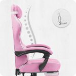 Ігрове крісло для геймерів Cabro C502 Тканина Рожево-біле - Зображення 8