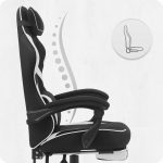 Ігрове крісло для геймерів Cabro C502 FABRIC чорно-біле - Зображення 7