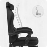 Ігрове крісло для тривалих ігор CABRO C503 Чорна тканина - Зображення 6