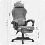 Ігрове крісло для геймерів CABRO C503 FABRIC Сіре - Зображення 6