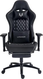 Геймерське крісло Lynxer Prestige екошкіра чорно-сіре - Зображення 2