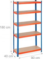Металевий стелаж AGA 180х90х40 см синій та оранжевий - Зображення 3