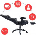 Геймерське крісло Lynxer Prestige екошкіра чорно-сіре - Зображення 3