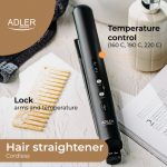 Вирівнювач для волосся Adler AD 2327 black Бездротовий Дорожній USB