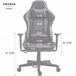 Геймерське крісло KRAKEN HELIOS чорно-біле - Зображення 5