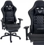 Геймерське крісло Lynxer Prestige екошкіра чорно-сіре