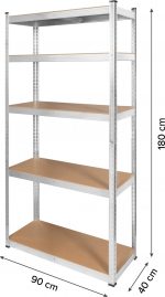 Металевий стелаж 2в1 на 5 полиць Rebel 180x90x40 см 750 кг. - Зображення 3