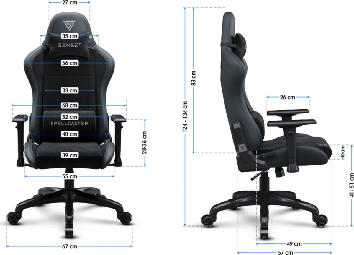 Крісло для геймерів SENSE7 Spellcaster FUKU PU 90-160° 150 кг чорний - Зображення 8