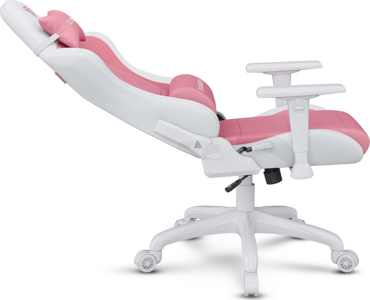 Крісло для геймерів SENSE7 Spellcaster FUKU PU біло-рожеве - Зображення 6