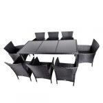 Комплект садових меблів із 9 предметів з техноратангу VELACO SANTOS-BL-BL чорного кольору - Зображення 2