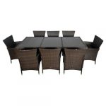 Комплект садових меблів з техноратангу VELACO SANTOS-BL-BR із 9 предметів коричневий