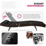 Лежак Шезлонг з ротанга TecTake Moana Коричневий сталевий 404870 - Зображення 4