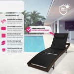 Лежак Шезлонг з ротанга TecTake Moana Коричневий сталевий 404870 - Зображення 6