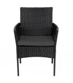 Комплект садових меблів з ротангу Gordon чорний - Зображення 7