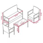 Комплект садових меблів з техноратангу із 4 предметів VELACO LUIZA-BR коричневий - Зображення 3