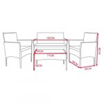 Комплект садових меблів з техноратангу із 4 предметів VELACO LUIZA-BR коричневий - Зображення 4