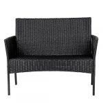 Комплект садових меблів з техноратангу із 4 предметів VELACO LUIZA-BL чорний - Зображення 4
