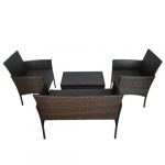 Комплект садових меблів з техноратангу із 4 предметів VELACO LUIZA-BR коричневий - Зображення 2