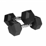 Гантелі чавунні прогумовані Rebel Active RBA-2325-09 HEX ​​2х9кг - Зображення 2