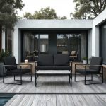 Комплект садових меблів із 4 предметів VELACO CARTER-BL-WD2 чорний