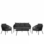 Комплект садових меблів із 5 предметів SIERRA-BL VELACO з чорного металу