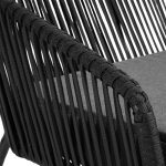 Комплект садових меблів із 5 предметів SIERRA-BL VELACO з чорного металу - Зображення 6