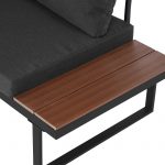 Комплект садових меблів із 5 предметів VELACO TOBA-BL-WD1 з чорного металу - Зображення 3