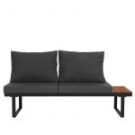 Комплект садових меблів із 5 предметів VELACO TOBA-BL-WD1 з чорного металу - Зображення 4