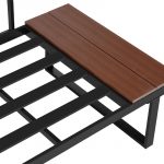 Комплект садових меблів із 5 предметів VELACO TOBA-BL-WD1 з чорного металу - Зображення 5