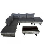 Комплект садових меблів із 5 предметів з техноратангу VELACO LIME-GR сірий