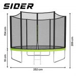 Батут з зовнішньою сіткою Sider 252 см FT 8 244-252 см - Зображення 4