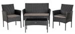 Комплект садових меблів з техноратангу із 4 предметів VELACO LUIZA-BL чорний