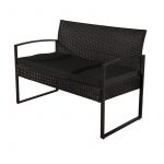 Комплект садових меблів з техноратангу із 4 предметів VELACO Atlas чорний - Зображення 3