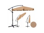 Складна садова парасоля Ekspand з воланом-дужкою 350 x 250 см велика бежево-коричнева