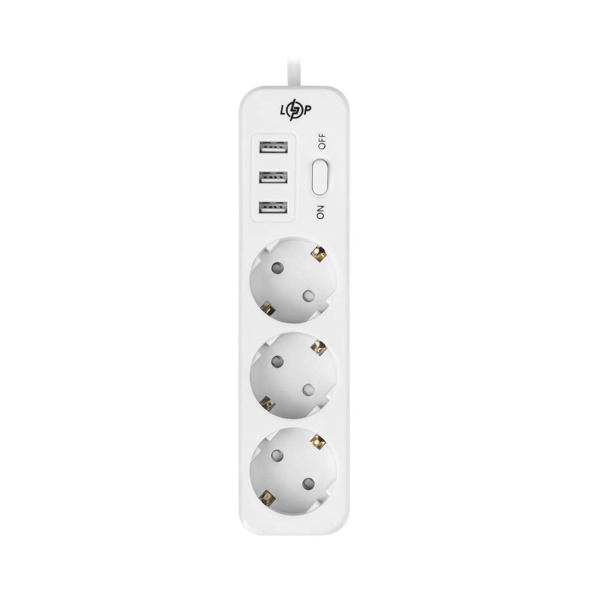 Мережевий фільтр подовжувач (переноска) PREMIUM LogicPower LP-X3 USB 2 м White (2200 Вт) - Зображення 2